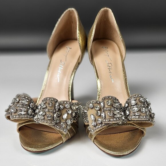 Betsey Johnson Shoes - Betsey Johnson SB-LNDN GOLD Formal Heel Silver Rhinestones Princess Core